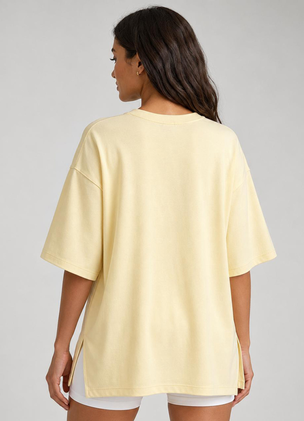 Sarı Renk Oversize Modal Tshirt - 3