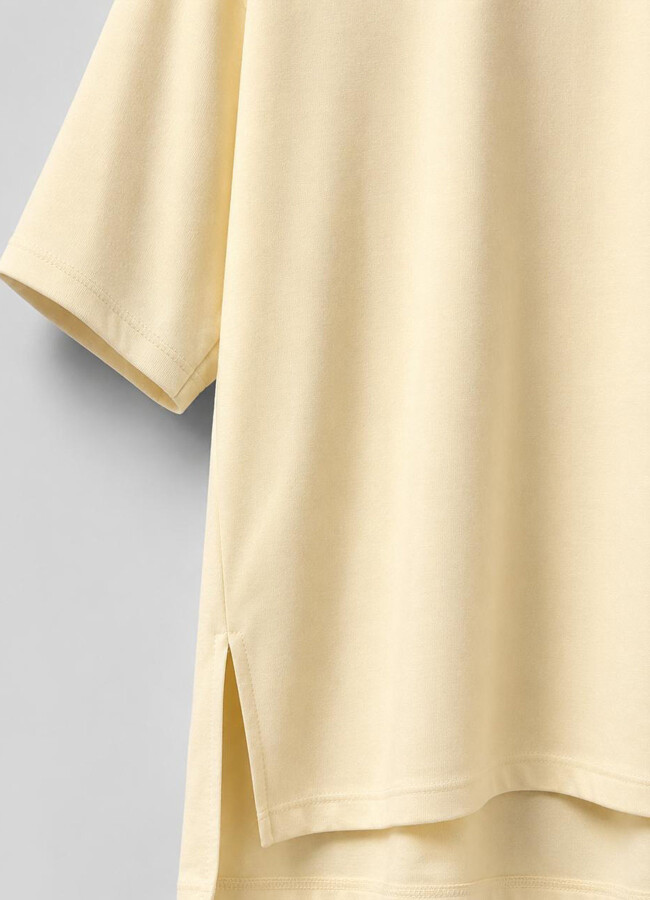 Sarı Renk Oversize Modal Tshirt - 4