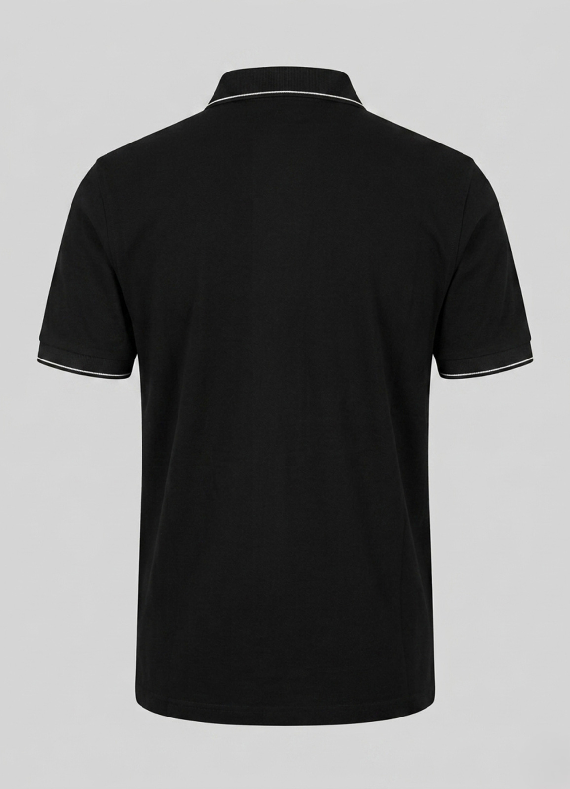 Siyah Renk Apreli Polo Yaka Erkek T-Shirt - 5