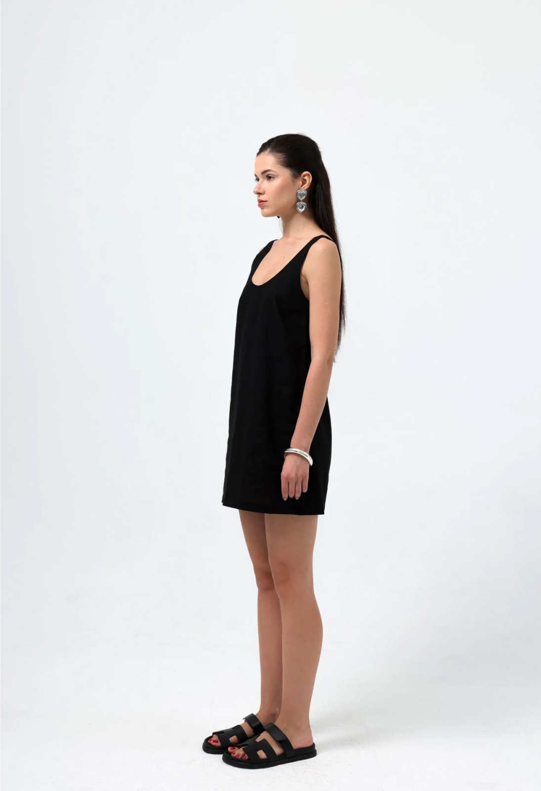 Siyah Renk Ipecu Mini Dress - 3