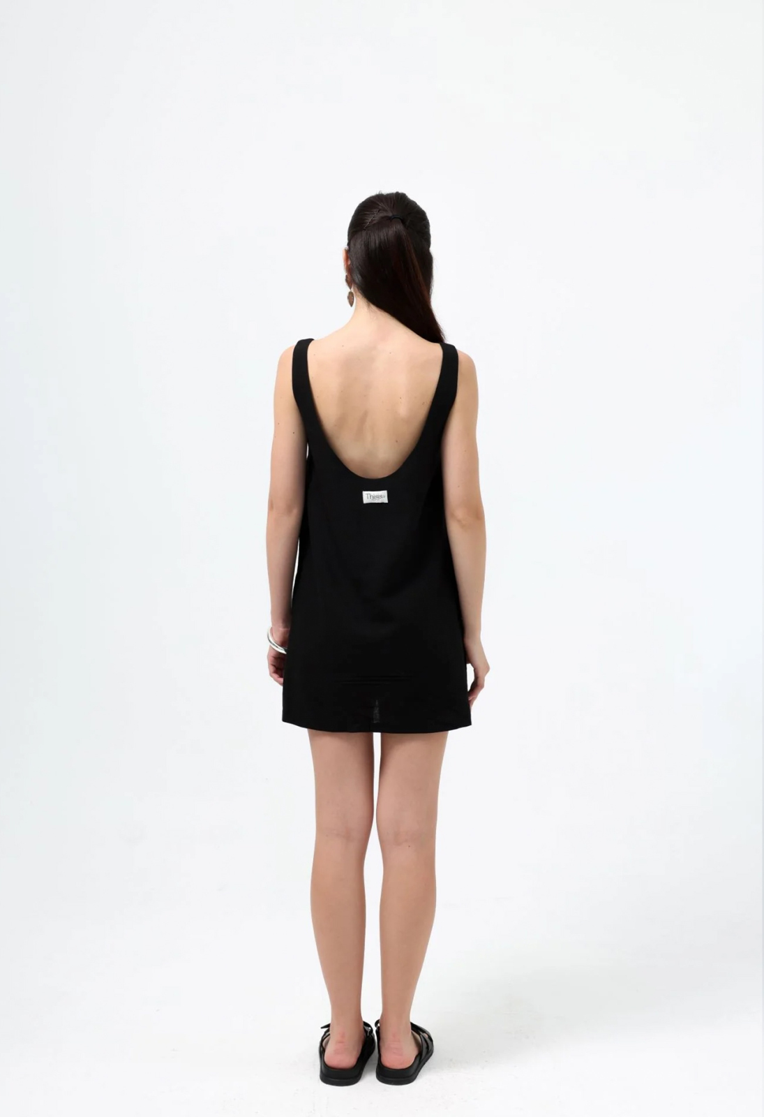 Siyah Renk Ipecu Mini Dress - 4