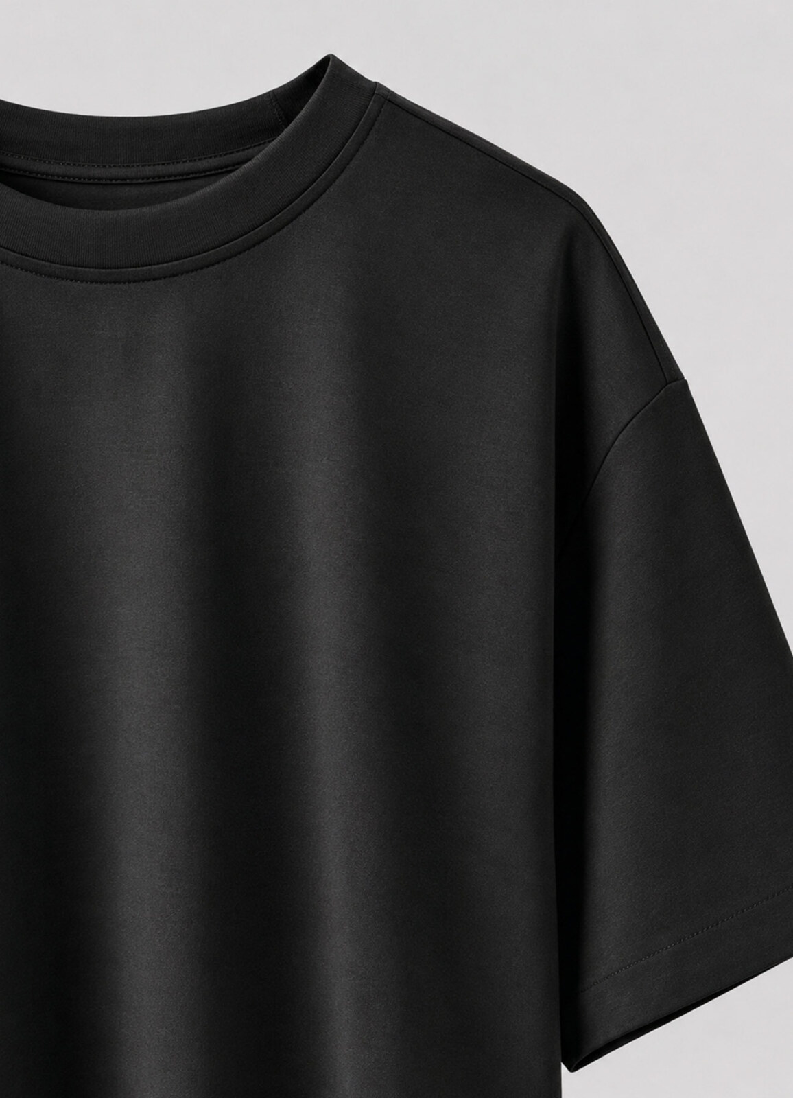 Siyah Renk Oversize Modal Erkek T-Shirt - 3
