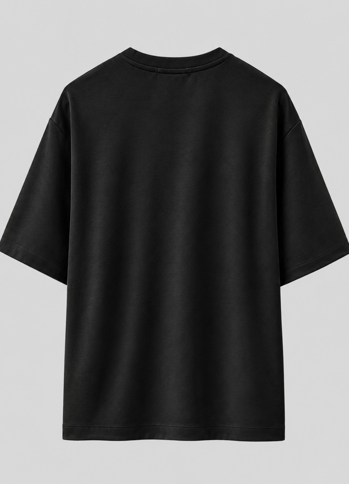 Siyah Renk Oversize Modal Erkek T-Shirt - 4