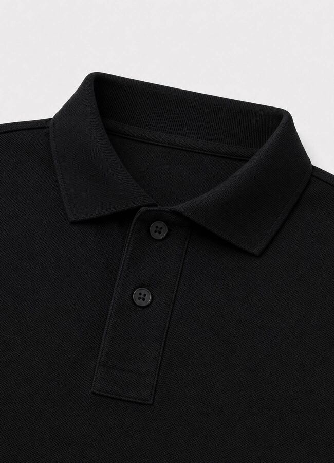 Siyah Renk Pike Dokulu Polo Yaka Erkek T-Shirt - 2