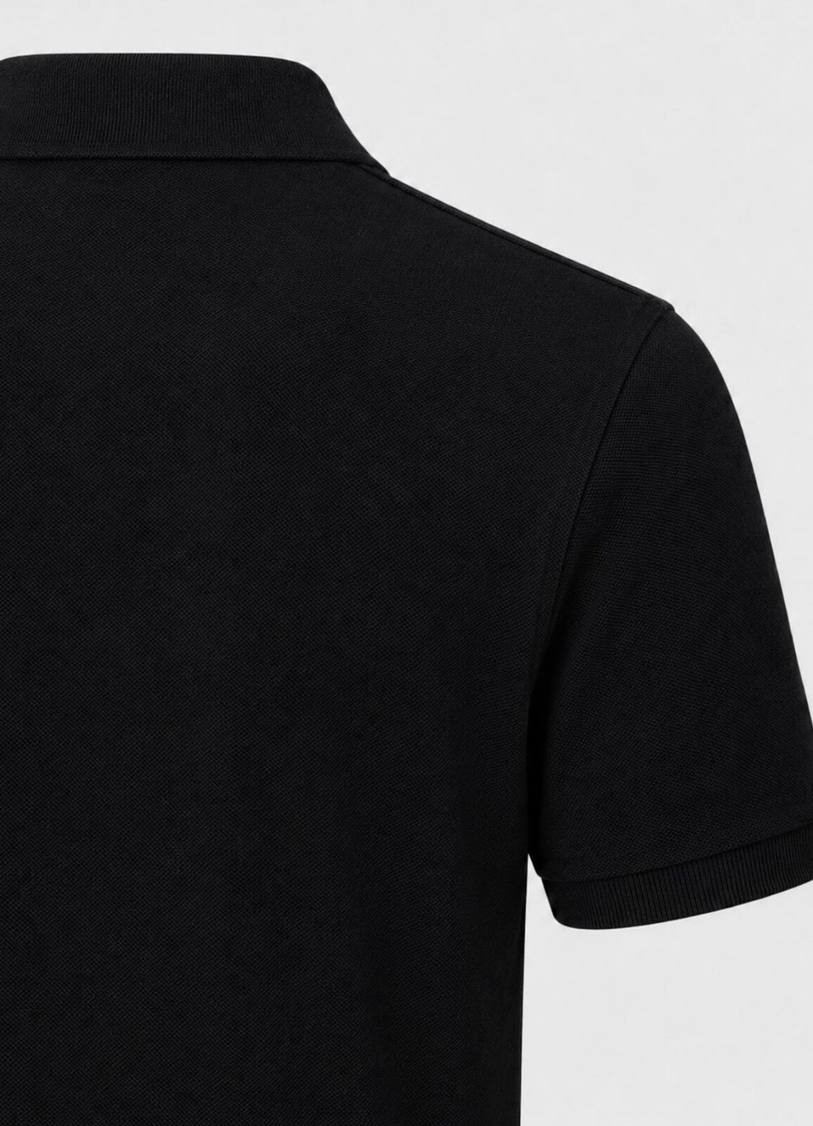 Siyah Renk Pike Dokulu Polo Yaka Erkek T-Shirt - 5
