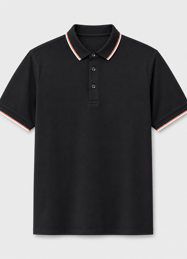 Siyah Renk Polo Yaka Erkek T-Shirt