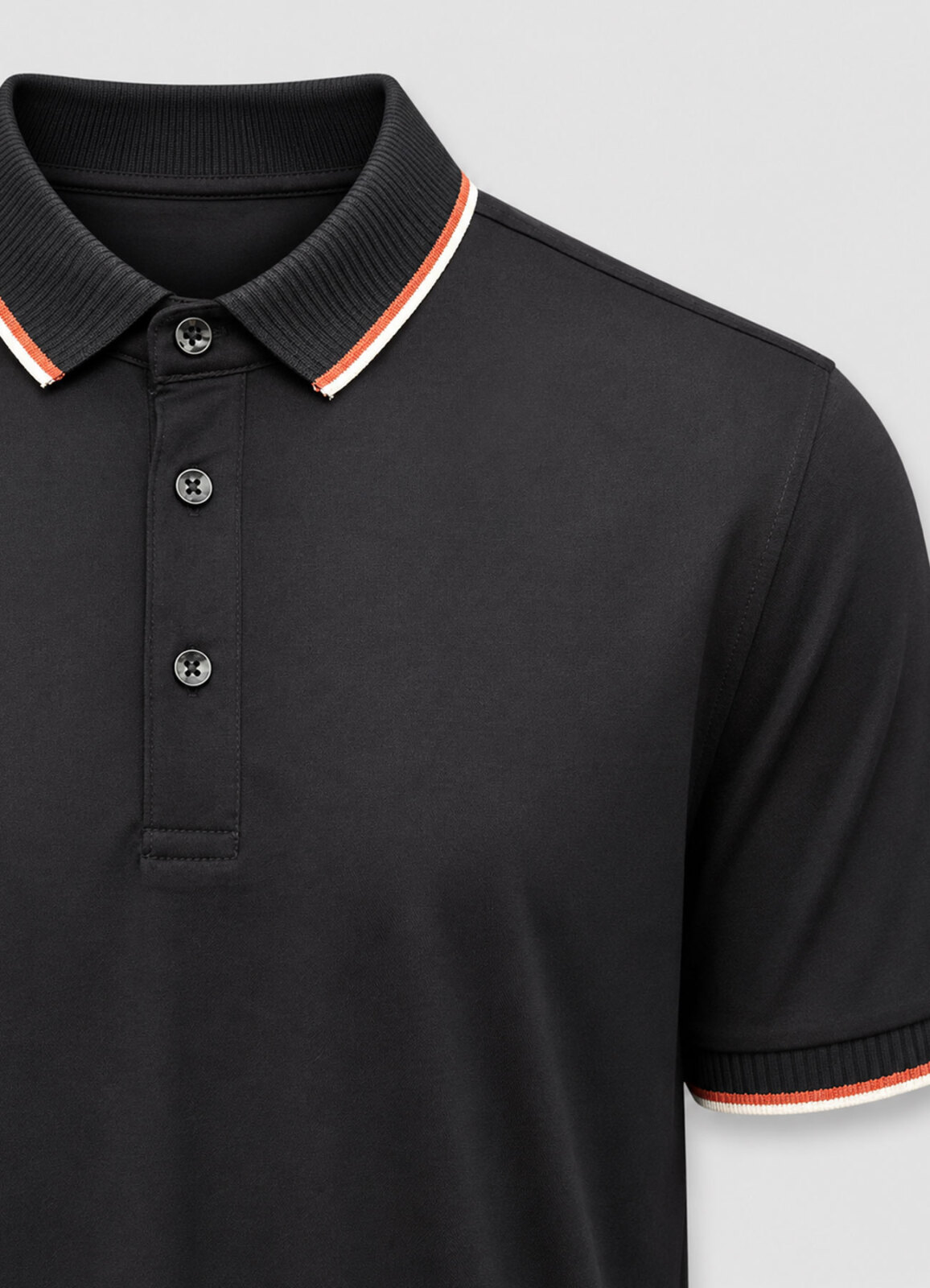 Siyah Renk Polo Yaka Erkek T-Shirt - 2