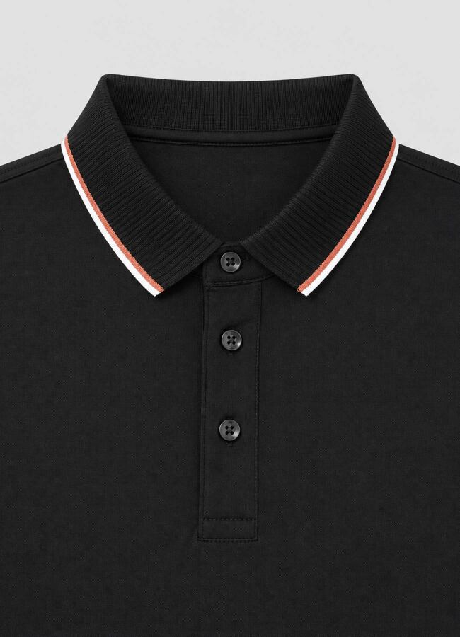 Siyah Renk Polo Yaka Erkek T-Shirt - 3