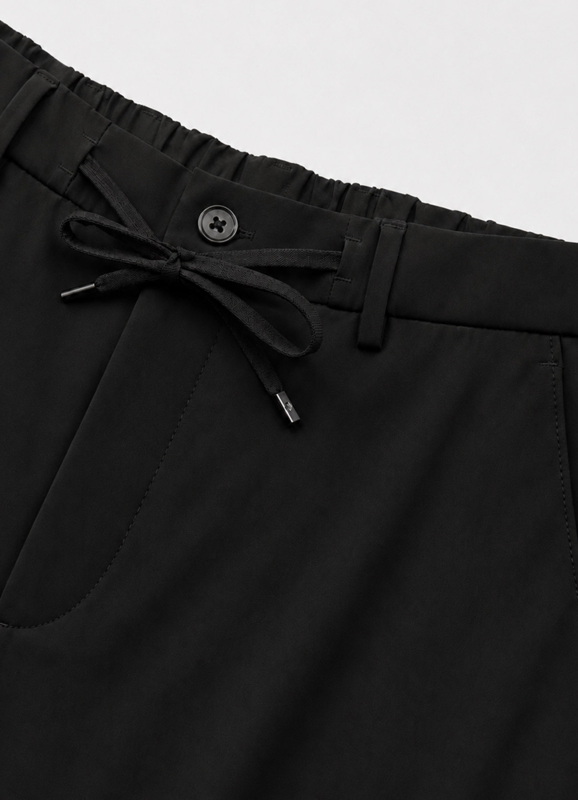 Siyah Renk Polyester Bağcıklı Teknik Pantolon - 4