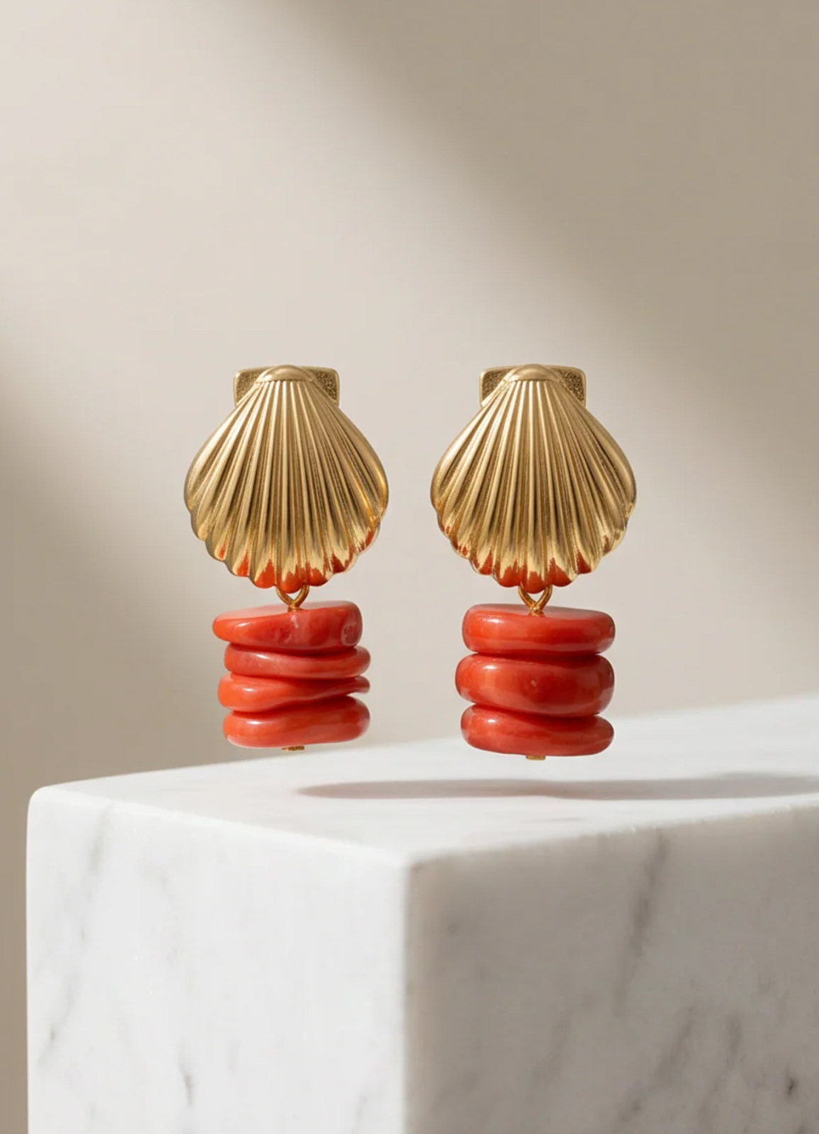 Turuncu Oria Coral Küpe - 3