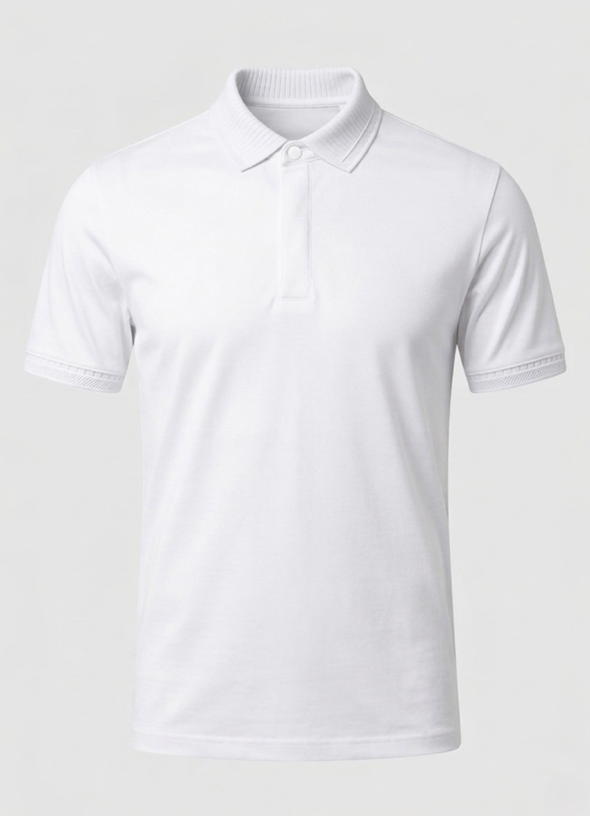 Beyaz Renk Pamuk Karışımlı Polo Yaka T-Shirt