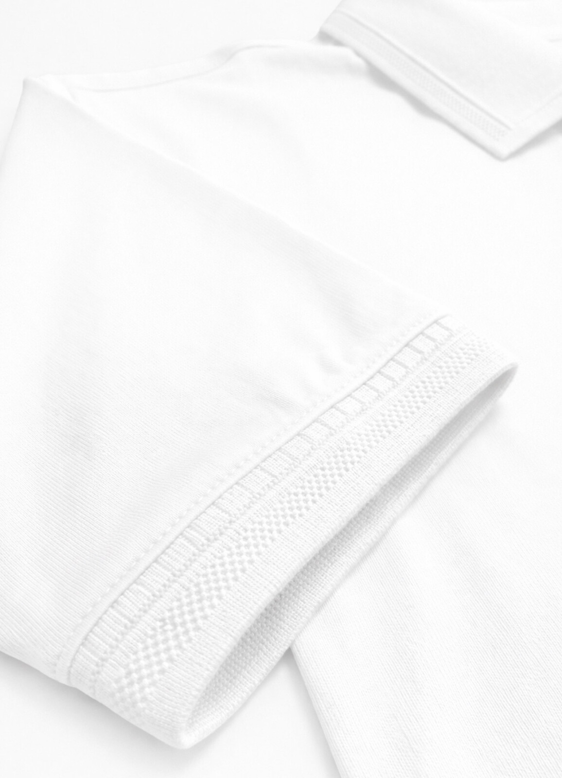 Beyaz Renk Pamuk Karışımlı Polo Yaka T-Shirt - 3