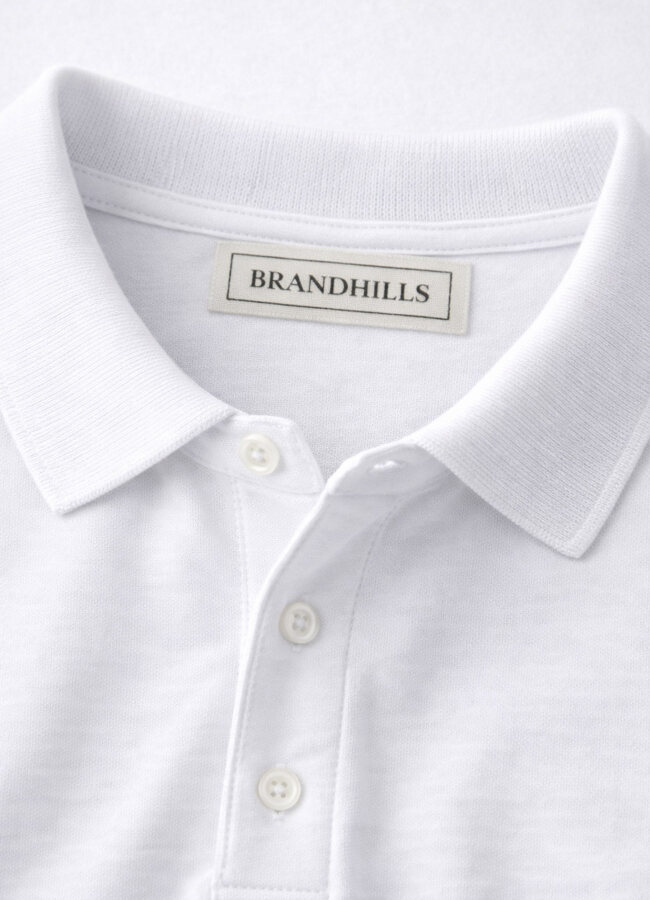 Beyaz Renk Pamuk Karışımlı Polo Yaka T-Shirt - 4