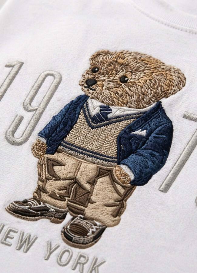 Beyaz Renk Pamuklu Nakışlı Tişört - 4